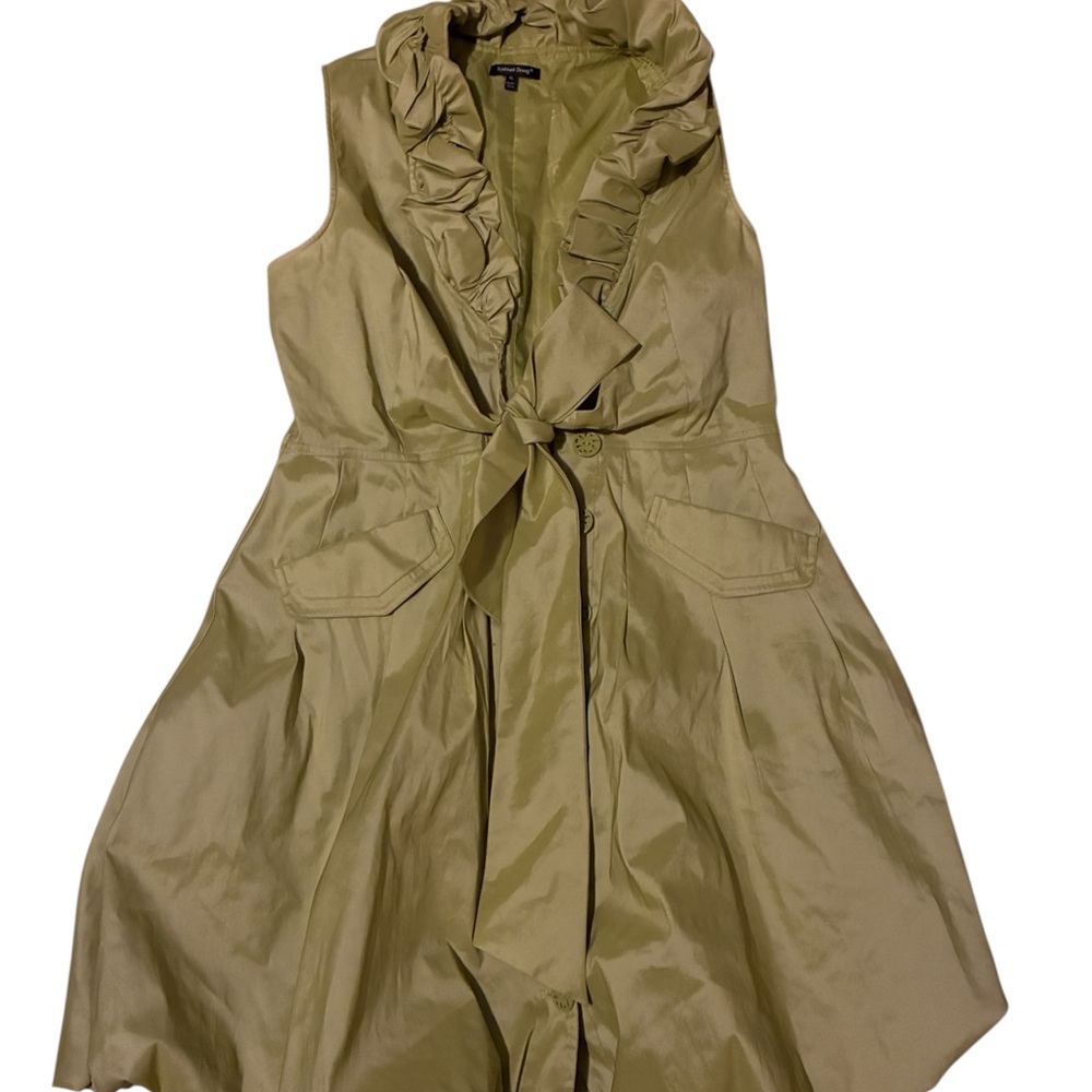 Samuel Dong Olive Green Ruffle Dress